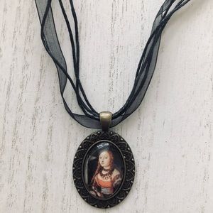 🌈 3/$20 Handcrafted Handmade Cottagecore Renaissance Cameo Ribbon Necklace